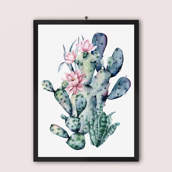 Wall Art Watercolor Cactus Aloe Vera Plant Illustration Print Poster Unframed - Picture 5 of 6